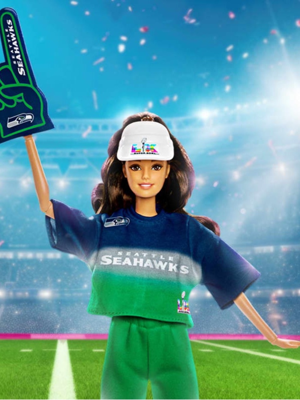 Barbie Super Bowl LX Seattle Seahawks Doll 2026 Winner NEW in BOX - Picture 2 of 5